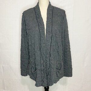 Nomadic Traders Textured Open Front Cardigan Size XL Charcoal Gray Stretchy USA